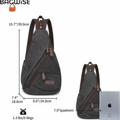 Beste recensies van ❤️ Bagwise® - Rugzak - Slingbag - Crossbodytas -Canvas - 10L -Vintage - 1276 Zwart 🔔 -Tassen-Dames Winkel 550x556 1