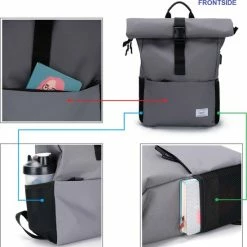 Groothandel ❤️ Caliyo Massi Miliano Roll-top Rugzak Unisex 15.6"inch Grijs - (3015-25) - ⌛ -Tassen-Dames Winkel 550x558 13