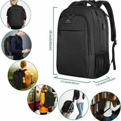 Begroting 🥰 Philippe Sail PS Rugzak 36 Liter Met USB Oplaadpoort, Veel Vakken, Geschikt Voor Laptop, Als Schooltas, Waterbestendig, Voor Dames En Heren,handig En Mooi In De Kleur Zwart 💯 -Tassen-Dames Winkel 550x559 13