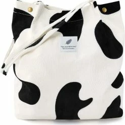 Beste Verkoop 🎁 Fashion Favorite Shopper / Tote Bag - Cow / Koe Corduroy | 37 X 28 X 11 Cm | Katoen 🥰