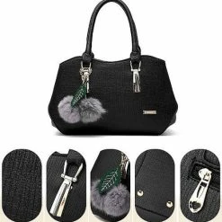 Goedkoop ⭐ N3 Collecties Vrouwen Handtas PU Leer Schouder/Crossbody Tas Dames ~ Zwart 🥰 34 Goedkoop ⭐ N3 Collecties Vrouwen Handtas PU Leer Schouder/Crossbody Tas Dames ~ Zwart 🥰 -Tassen-Dames Winkel 550x562 5