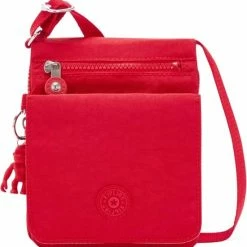 Begroting ⭐ Kipling Kleine Schoudertas / Crossbody Tas Dames - Polyester - New Eldorado - Rood 😍