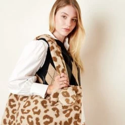 Korting ⌛ Yada Shopper Panterprint Teddy Borg Tas Dames Schoudertas -Mommy Tote Bag- Handtas - Canvas - Katoenen Tas - Tote - Mom-Bag Shopper Teddy Leopard - Trendy Zeer Grote Teddy Bear Shopper- Boodschappentas - 2 🔔 -Tassen-Dames Winkel 550x566 2