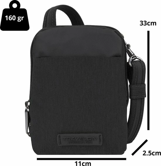 Top 10 ๐คฉ Travelon Metro Crossbody - Anti-diefstal Kleine Schoudertas - Veilig Reizen - Telefoontas - Unisex 17,5cm - Zwart ๐ 12 Top 10 ๐คฉ Travelon Metro Crossbody - Anti-diefstal Kleine Schoudertas - Veilig Reizen - Telefoontas - Unisex 17,5cm - Zwart ๐ - Afbeelding 10