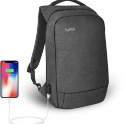 Uitgang 👏 FLUQX Techpack - Anti Diefstal Rugzak - Inclusief USB Poort – Geschikt Voor Laptop Of Tablet. 14 Liter, Geschikt Voor 14 Inch Laptop – Ultieme Rugtas Voor Naar Werk Of Opleiding – Veilig Opbergen Van Laptop, Tablet Of Vertrouwelijke Documenten. ⌛