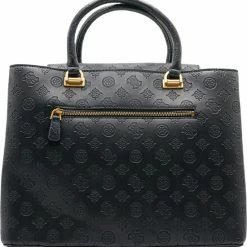 Gloednieuw 🥰 Guess G Vibe Girlfriend Satchel Dames Handtas - Black Logo 👏 -Tassen-Dames Winkel 550x573 2