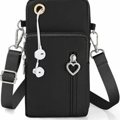 Aanbiedingen 🤩 Merkloos Crossbody-telefoontas Voor Dames, Nylon Mini-schoudertas, Polstas, Met Afneembare Verstelbare Banden, Portemonnee Voor Mobiele Telefoons Met Koptelefoonpoort, Voor Mobiele Telefoons Onder De 18 Cm ✨