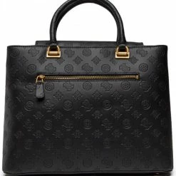 Gloednieuw 🥰 Guess G Vibe Girlfriend Satchel Dames Handtas - Black Logo 👏 -Tassen-Dames Winkel 550x590 8