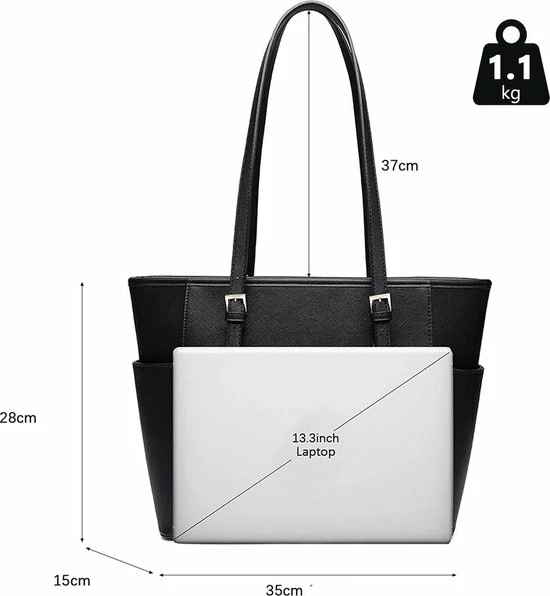 Goedkoop ๐คฉ Miss Lulu Dames Schoudertas - Handtas - Laptoptas 13.3" – Zwart (LM1642 BK) ๐ 12 Goedkoop ๐คฉ Miss Lulu Dames Schoudertas - Handtas - Laptoptas 13.3" – Zwart (LM1642 BK) ๐ - Afbeelding 10