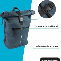 Uitgang ✔️ Van Enkhuizen VanEnkhuizen Rolltop Rugzak Met Laptopvak 15,6 Inch - 20 Liter - Waterafstotend En Thermo Materiaal - Navy 😉 -Tassen-Dames Winkel 550x603 6