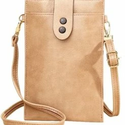 Begroting 🌟 Telefoon Tasje - Beige | PU Leder | 19 X 12 X 2,5 Cm | Smartphone Tas | Fashion Favorite 😍