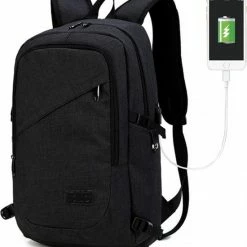 Kopen 🤩 Kono - Laptoptas 15.6 Inch - Rugzak Met USB Poort - Unisex - Zwart 🔔 -Tassen-Dames Winkel 550x606 1