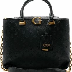 Gloednieuw 🥰 Guess G Vibe Girlfriend Satchel Dames Handtas - Black Logo 👏 -Tassen-Dames Winkel 550x617 4