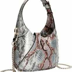 Gloednieuw 🛒 Guess Maimie Mini Hobo Dames Schoudertas - Metallic Python ✨ -Tassen-Dames Winkel 550x617 7