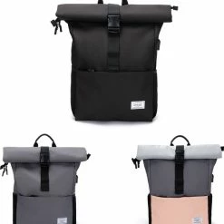 Groothandel ❤️ Caliyo Massi Miliano Roll-top Rugzak Unisex 15.6"inch Grijs - (3015-25) - ⌛ -Tassen-Dames Winkel 550x619 4