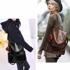 Goedkoopste 😍 Veran Rugtas - Rugzak - Vrouwen - Schoudertas - Reizen - Anti-Diefstal - Zacht PU-leer - Kunstleer - Dames - Waterdicht - Bruin - Koffie ✨ -Tassen-Dames Winkel 550x622 3