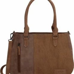 Korting 🌟 Nuba Design - Schoudertas / Handtas - Dames Tas - Veel Vakjes - Bruin 🌟