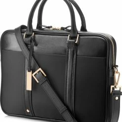 Promo 👏 HP Laptop Tas - 14 Inch Premium Top Load Damestas - Zwart Met Goud 💯