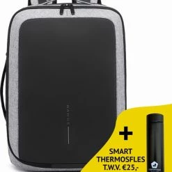 Hete verkoop โ Bange Rugtas - 15,6 Inch - Laptop Rugzak - USB-aansluiting - Waterafstotend - Zwart - Incl. Smart Thermosfles ๐