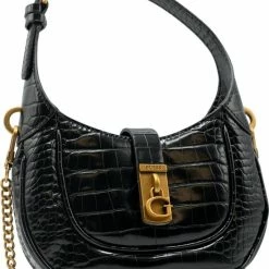 Nieuw 🧨 Guess Maimie Mini Hobo Dames Handtas - Zwart 😀 -Tassen-Dames Winkel 550x653 2