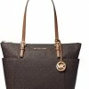 Kopen 🛒 Michael Kors Schoudertas Jet Set Leer - Bruin 🌟