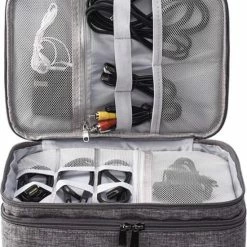 Korting 🎉 Allure Travel - Kabel Organizer Tas - Opbergtas Voor Kabels En Accessoires - Grijs 🎁 -Tassen-Dames Winkel 550x664 5