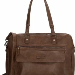 Begroting 👍 Enrico Benetti Caen 66571 Laptoptas Schoudertas - 17 Inch Laptopvak - Bruin 😍