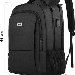 Beste recensies van 👍 Navy Madden Rugzak Met USB Poort 28L - Zwart - Luxe Laptop Rugtas 15.6 Inch Met Laptopvak - Heren - Dames - Jongens - Meisje - Waterafstotend - Rugzakken 👍 -Tassen-Dames Winkel 550x674