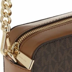 Uitgang 💯 Michael Kors Camera Bag M Dames Crossbodytas - Bruin 😀 -Tassen-Dames Winkel 550x683