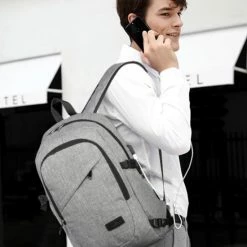 Kopen 🤩 Kono - Laptoptas 15.6 Inch - Rugzak Met USB Poort - Unisex - Zwart 🔔 -Tassen-Dames Winkel 550x694