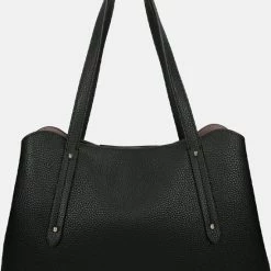 Korting ⭐ Guess Eco Brenton Girlfriend Satchel Dames Handtas - Zwart 👏 -Tassen-Dames Winkel 550x732 1