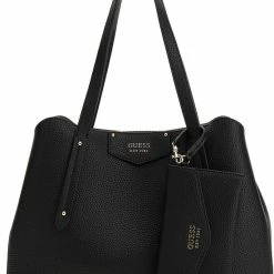 Korting ⭐ Guess Eco Brenton Girlfriend Satchel Dames Handtas - Zwart 👏 -Tassen-Dames Winkel 550x745