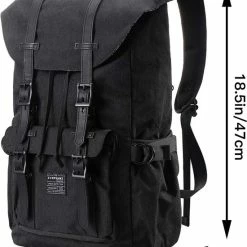 Beste deal ✔️ Outdoor Canvas Rugzak, Waterdicht Reizen Wandelen Kamperen Rugzak Tas, Grote Casual Dagrugzak, College School Rugtas, Schoudertas Voor 15" Laptop Tablets ❤️ -Tassen-Dames Winkel 550x755 3