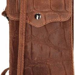 Begroting 💯 Charm London Elisa - Leren Telefoontasje - Italiaans Leer – Cognac Bruin 🔥