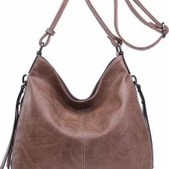 Gloednieuw π― Merkloos Ines Delaure Crossbody Dames Tas Frappucino-taupe Met Instelbare Riem π§¨