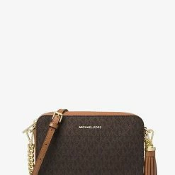 Uitgang 💯 Michael Kors Camera Bag M Dames Crossbodytas - Bruin 😀 -Tassen-Dames Winkel 550x764 2