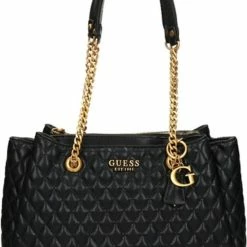 Flash-uitverkoop 🥰 Guess Medium Schoudertas / Crossbody Tas Dames - Leer - Maila - - Zwart 🛒