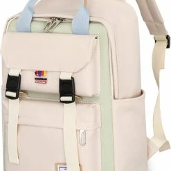 Aanbiedingen ⌛ ZILOU® Rugzak - 14 Inch Laptop - Anti-Diefstal - Waterafstotend - Groen/Roze ⌛