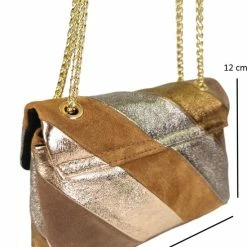 Coupon 👍 Merkloos Qischa® Rainbow Metallic Schoudertas Brons, Camel, Goud 👏 -Tassen-Dames Winkel 550x789 6