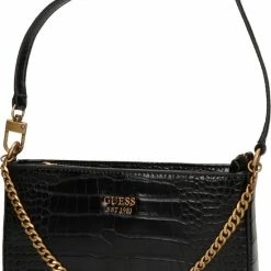 Gloednieuw 🎉 Guess Katey Croc Mini Dames Tas - Zwart - Maat Geen 🔥 -Tassen-Dames Winkel 550x806 1