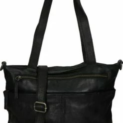 Nieuw 🔔 DSTRCT Grote Schoudertas / Crossbody Tas Dames - Leer - Harrington Road - Zwart 🔥 -Tassen-Dames Winkel 550x813 3