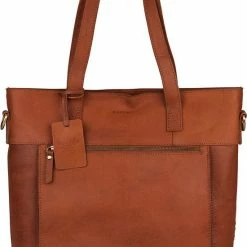 Gloednieuw 👏 Burkely Vintage Jade Laptopshopper - Schoudertas - Cognac 🎉