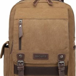 Aanbiedingen ๐คฉ Bagwise® - Rugzak - Rugtas - Schooltas - Canvas -25 L - Vintage - 15" Inch Laptopvak -1270 Camel Bruin ๐