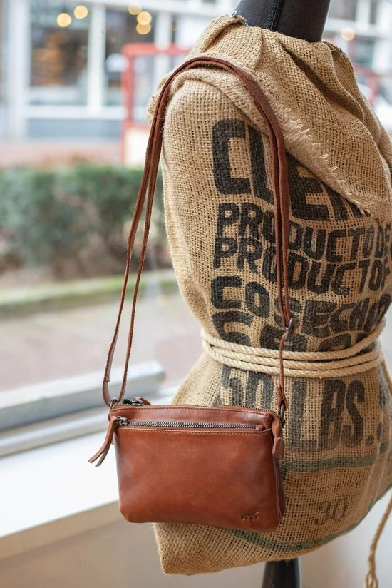 Beste Verkoop 🛒 Bear Design Kleine Schoudertas / Crossbody Tas Dames - Leer - Cow Lavato - Cognac 🔔 13 Beste Verkoop 🛒 Bear Design Kleine Schoudertas / Crossbody Tas Dames - Leer - Cow Lavato - Cognac 🔔 - Afbeelding 11