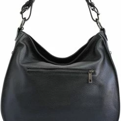 Beste Pirce 🥰 AmbraModa Italiaanse Dames Handtas, Schoudertas, Hobotas Van Echt Leer GL027 Zwart ✨ -Tassen-Dames Winkel 550x824 6