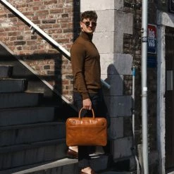 Kopen 😍 Negotia Leather NEGOTIA Delta - Leren Laptoptas Heren En Dames 15,6 Inch - Aktetas - Werktas - Messenger Bag - 100% Luxe Top-Grain Leer - Bruin 🎉 -Tassen-Dames Winkel 550x825 81