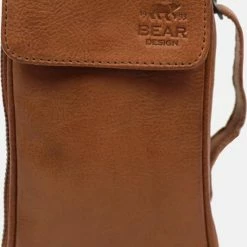 Coupon 🤩 Bear Design Elske-Ahana Leren Telefoontasje - Cognac 🧨
