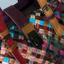 Goedkoop ⌛ Viabologna Handtas Las Dalias Gevlochten Gekleurd Leer - Multicolour 👏 -Tassen-Dames Winkel 550x839 7